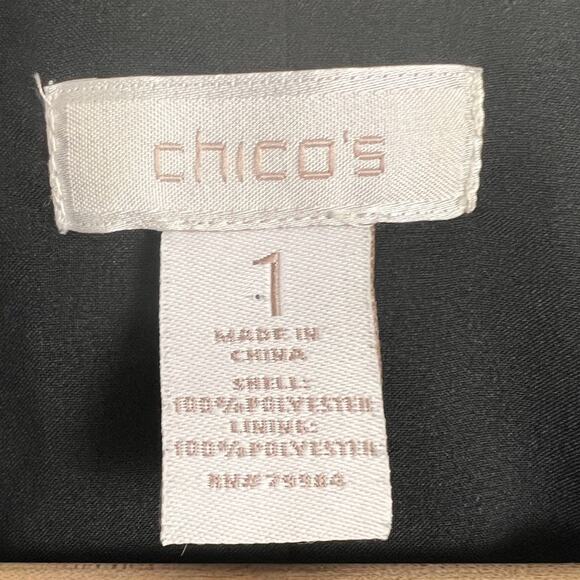 Chico's Women's M Blazer Jacket Paisley Open Front‎ Waterfall Art to Wear Career - Picture 4 of 9